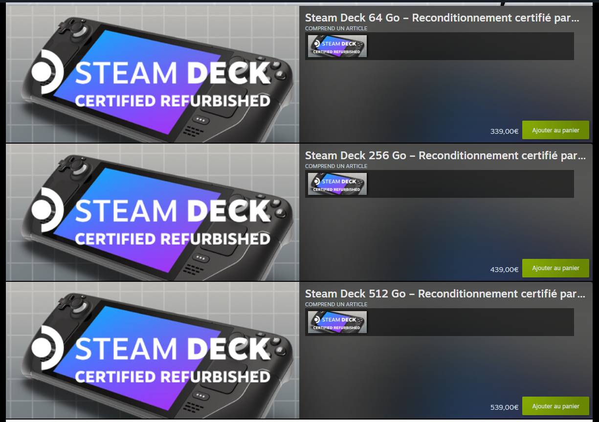 steam deck reconditionnÃ©