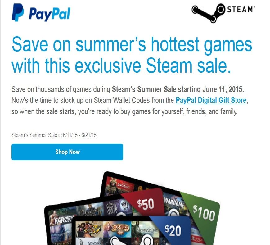 Steam Paypal - soldes ete 2015