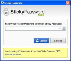 Sticky Password Free screen1