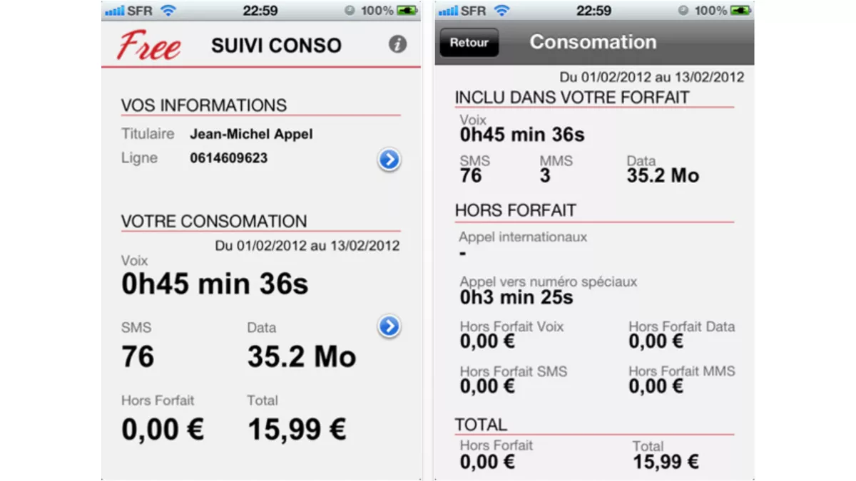 Free Mobile : applications suivi conso gratuites sur iPhone
