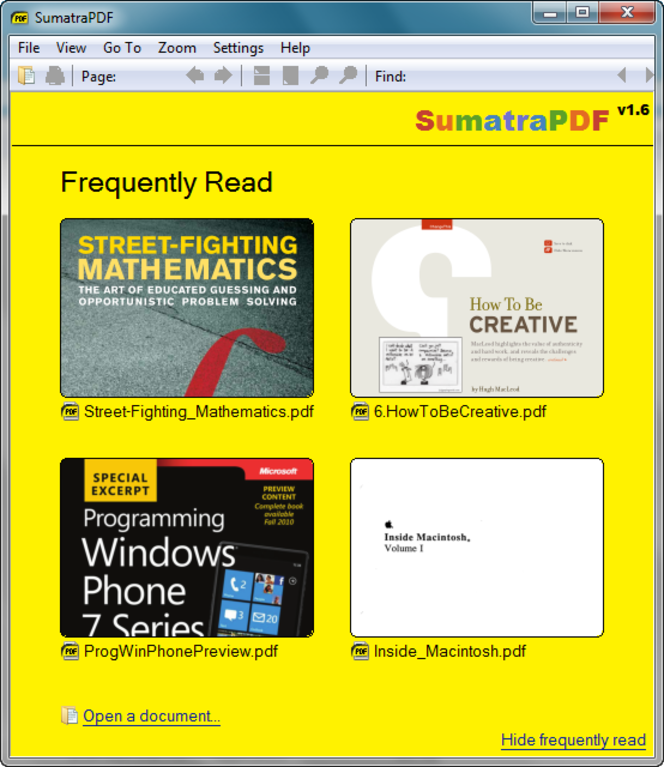Sumatra PDF screen 1