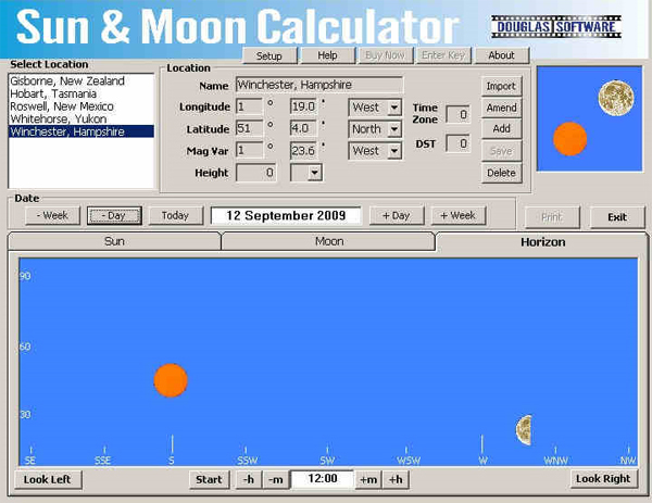 Sun & Moon Calculator screen 1