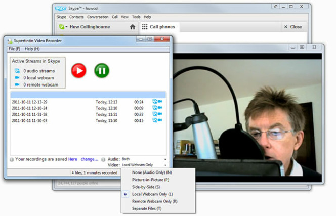 Supertintin Skype video recorder