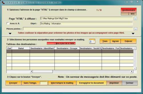 svcmailing screen
