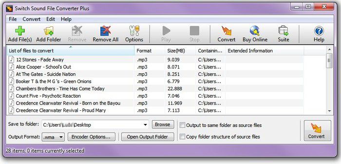 Switch Sound File Converter screen 1