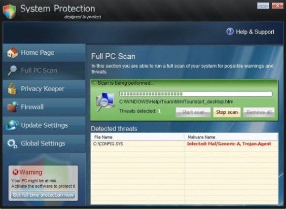 System Protect screen2