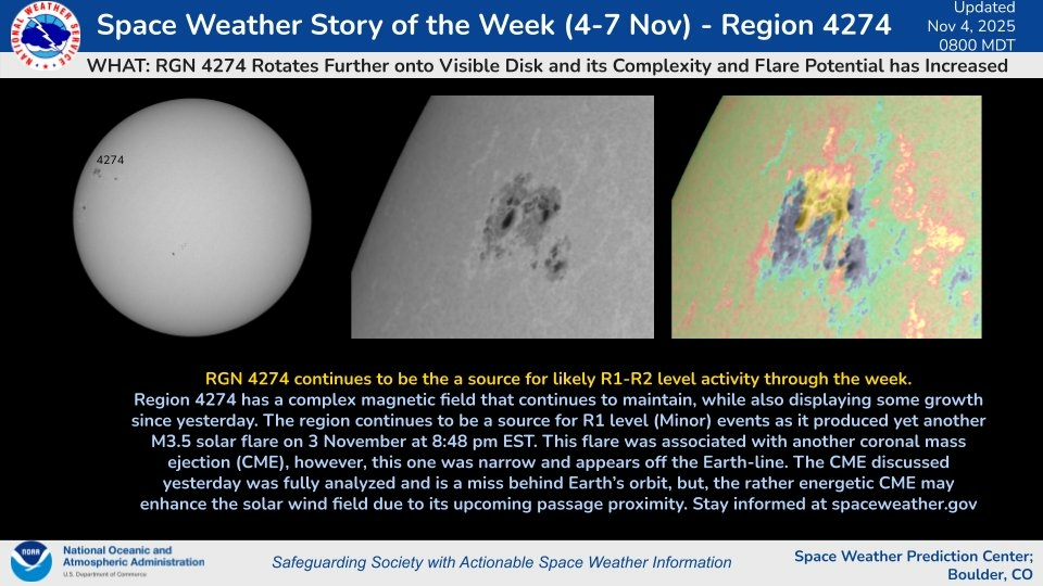 tache solaire 4274 NOAA