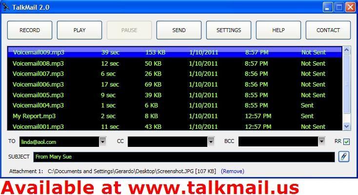 Talkmail screen1.