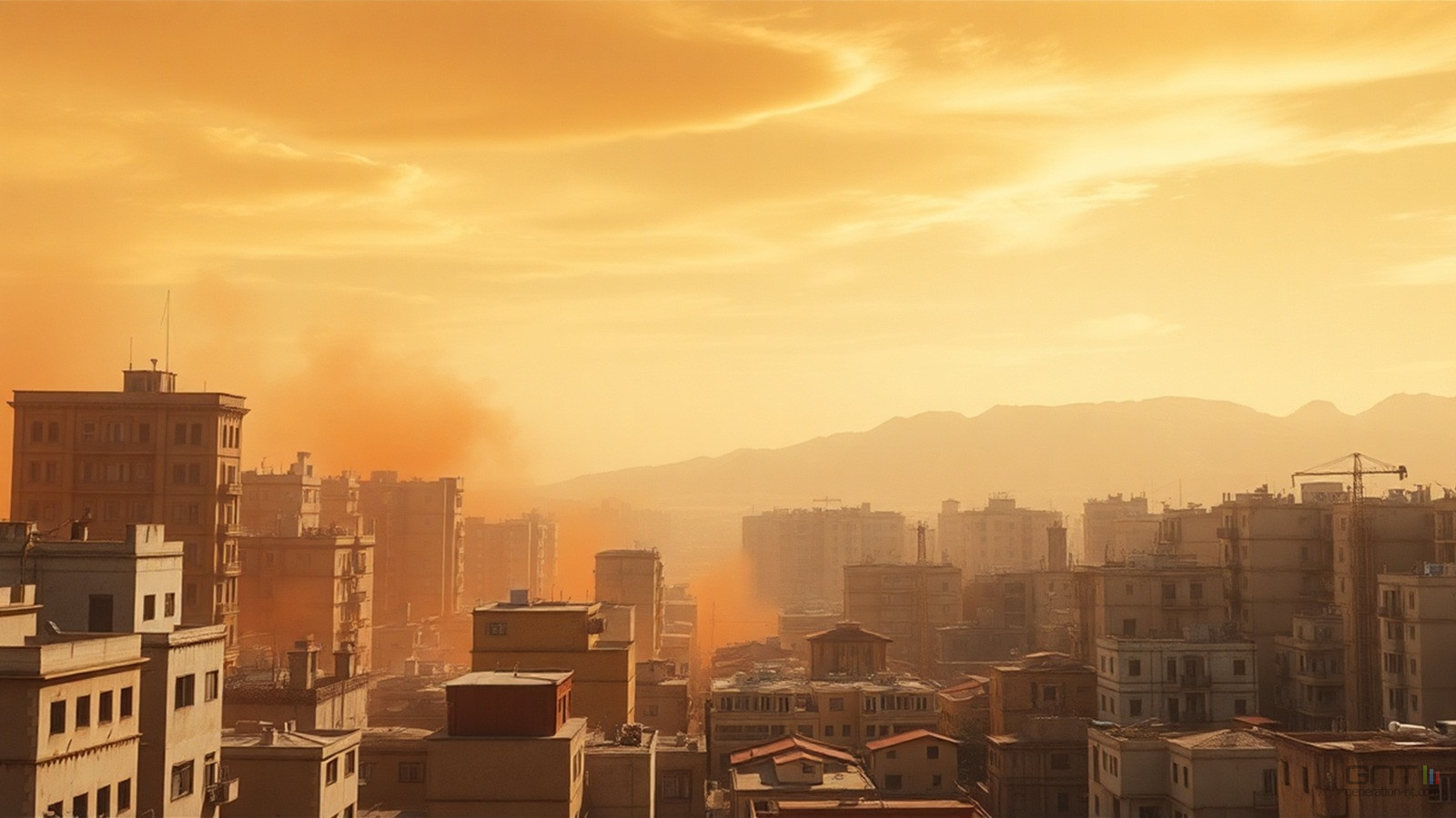 tempete sable brume pollution air illustration ia