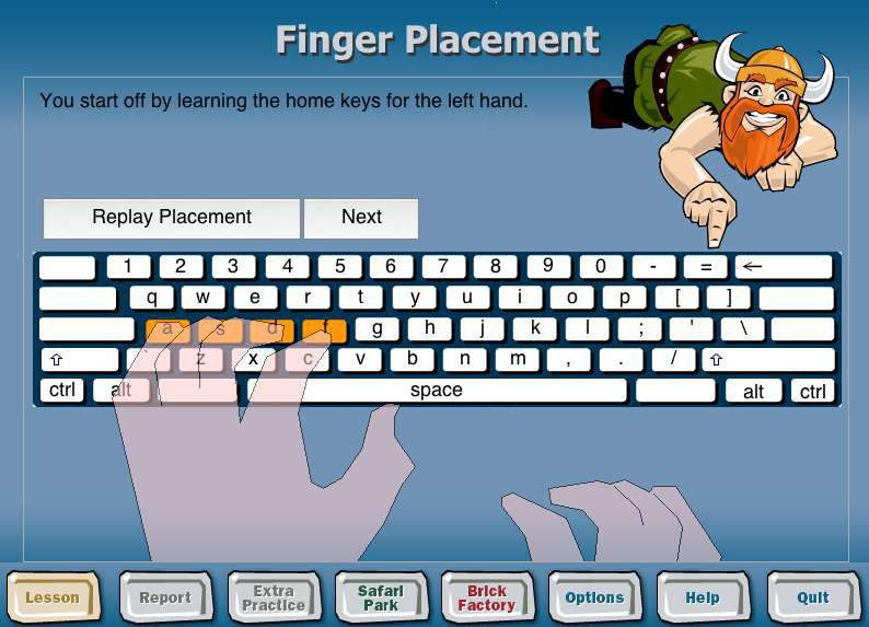 Ten Thumbs Typing Tutor screen 1