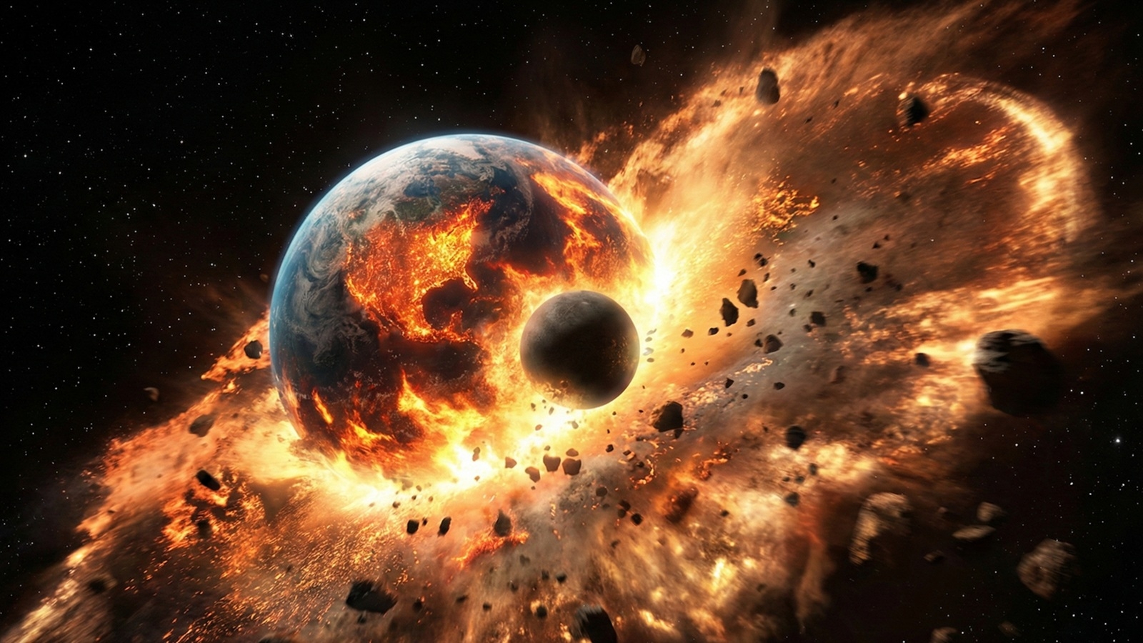 Terre impact Theia illustration IA