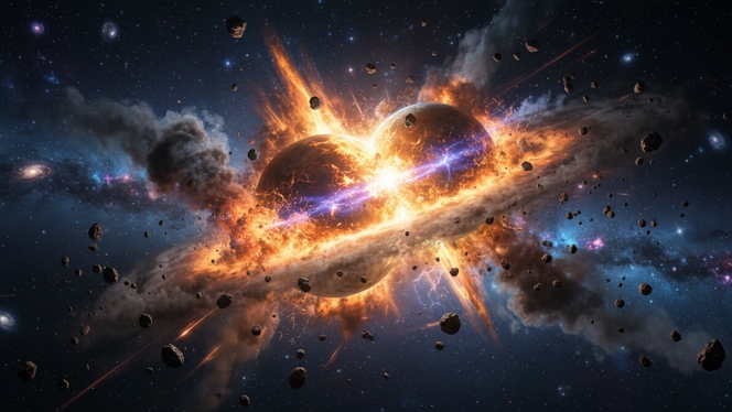 Terre Theia collision illustration IA