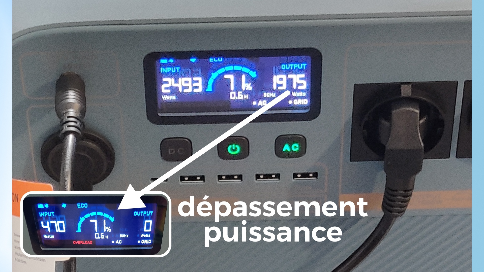 Test Bluetti Pioneer Na - DÃ©passement puissance