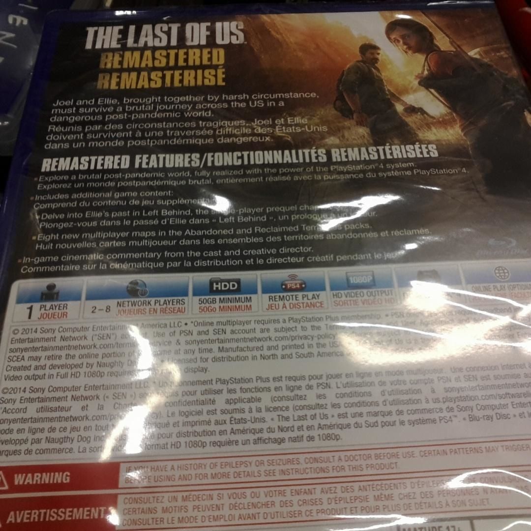 The Last of Us Remastered - box art