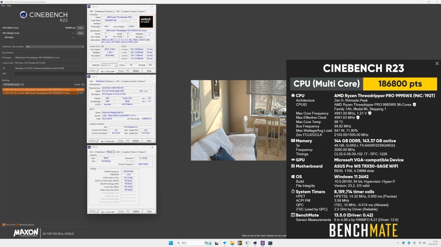 Threadripper pro cinebench R23