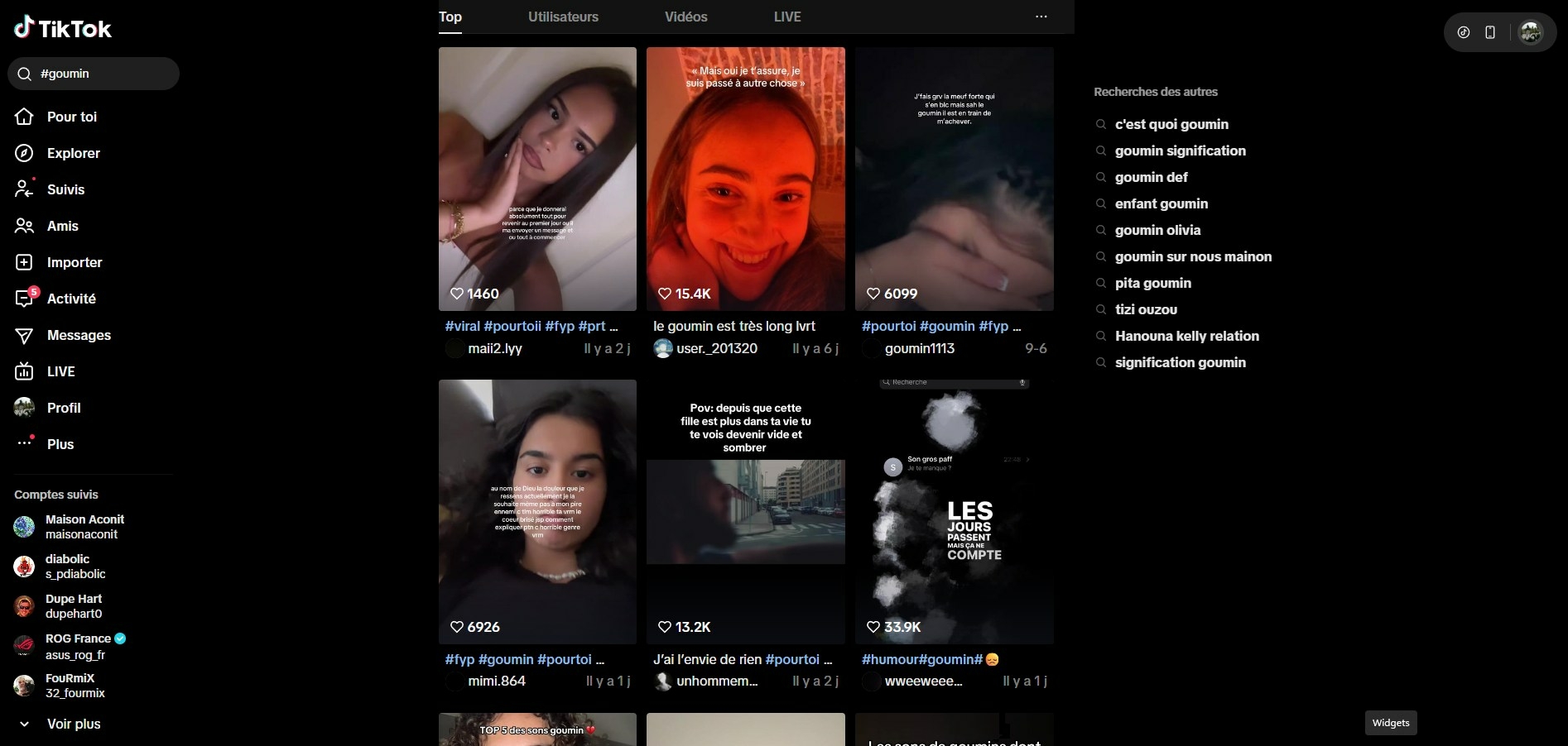 Tiktok goumin