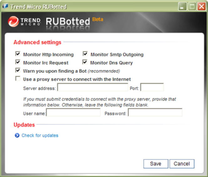 Trend Micro RUBotted screen 2