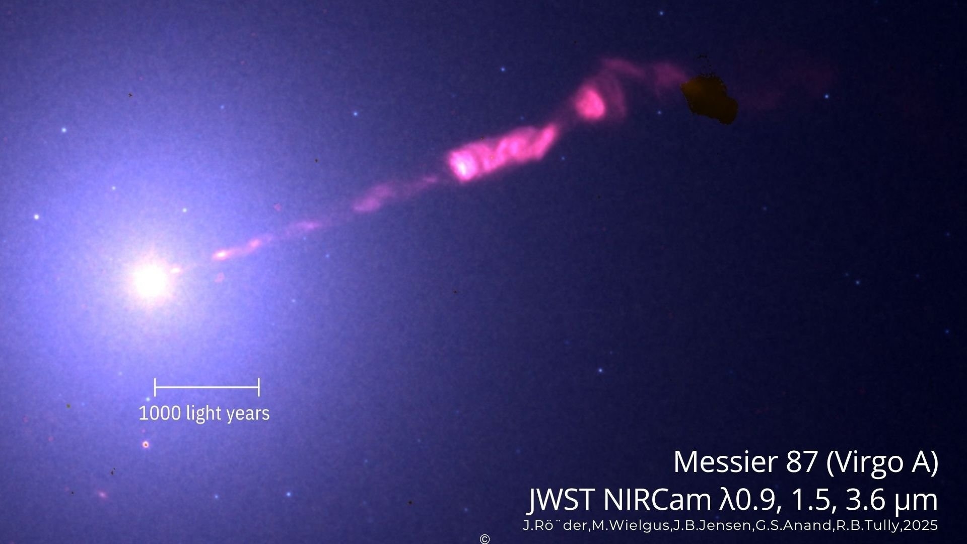 trou noir M87 jet james webb