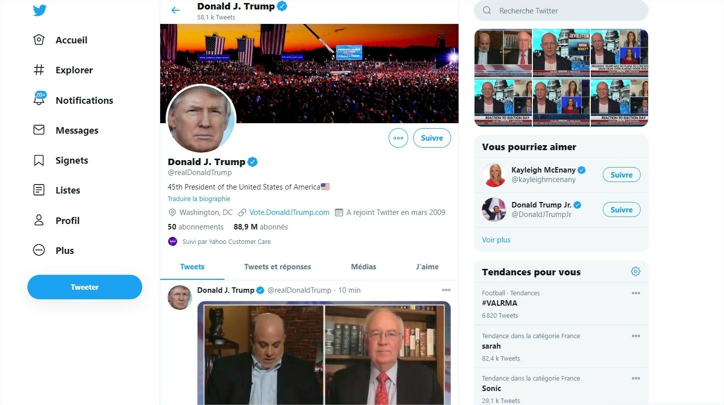 Donald Trump pourrait être banni de Twitter à partir de janvier 2021