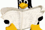 Tux lit un journal