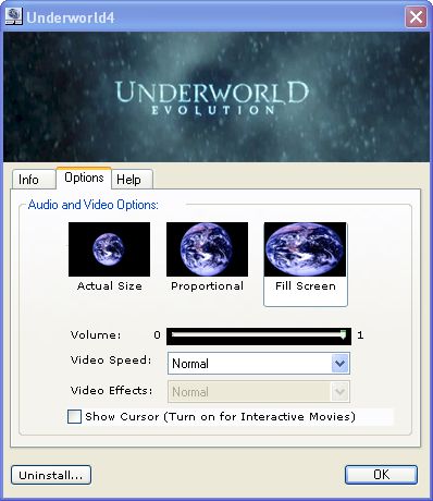 Underworld Evolution screen