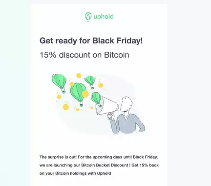 Uphold arnaque Black Friday Bitcoin