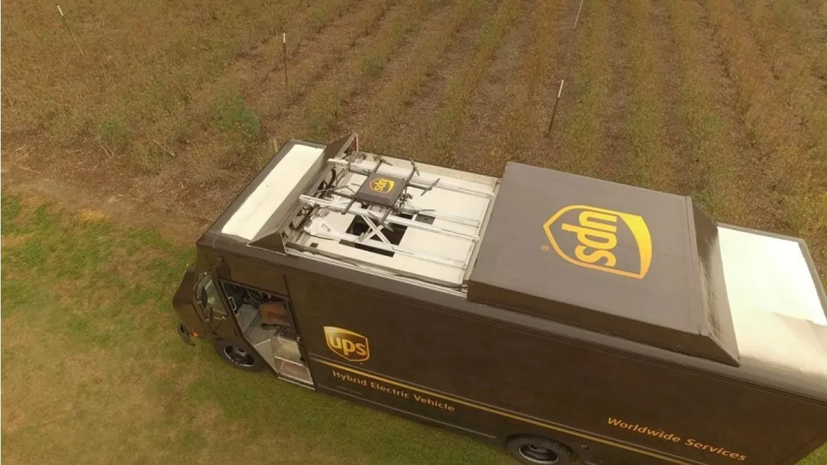 UPS teste déjà la livraison via un drone lancé depuis un véhicule de ...