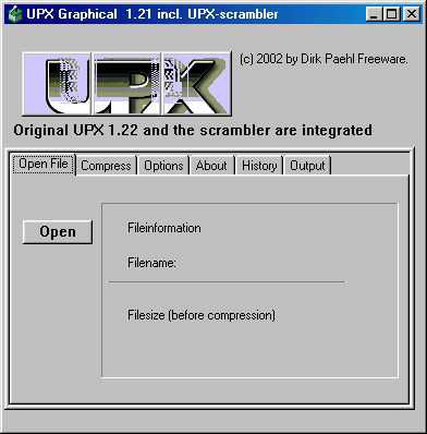 UPX Graphical screen1