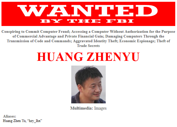USA-FBI-Chine-officiers-hackers-Huang-Zhenyu