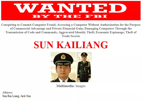 USA-FBI-Chine-officiers-hackers-Sun-Kailiang