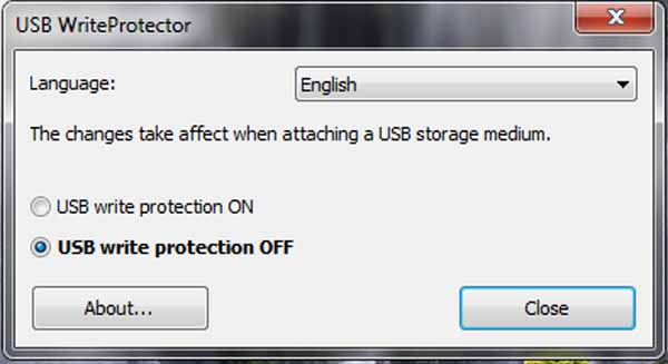 USB WriteProtector screen 2