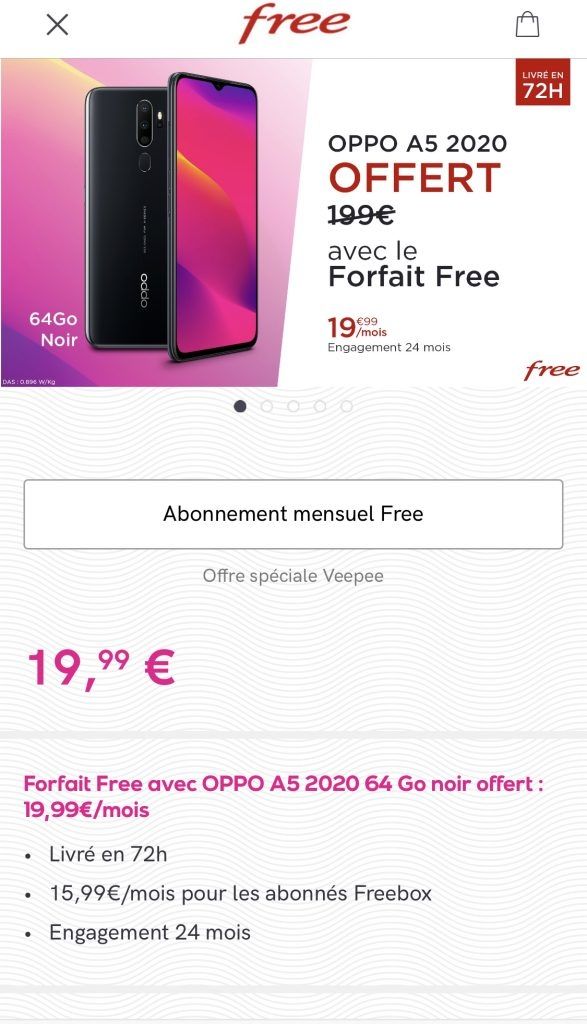 Veepee Free Oppo A5.