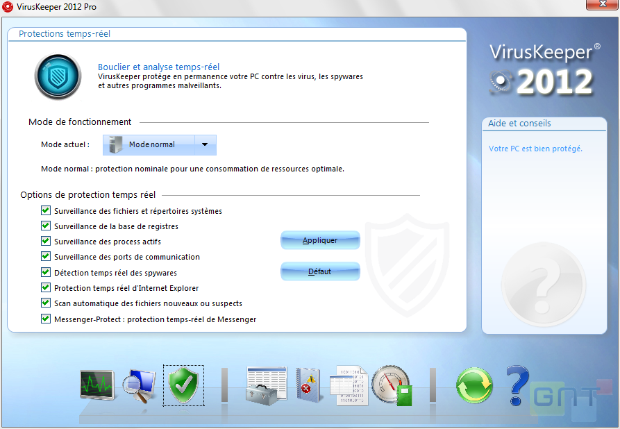 VirusKeeper 2012 screen 2