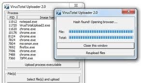 VirusTotal Uploader screen1.