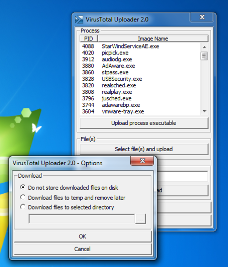 VirusTotal Uploader screen2