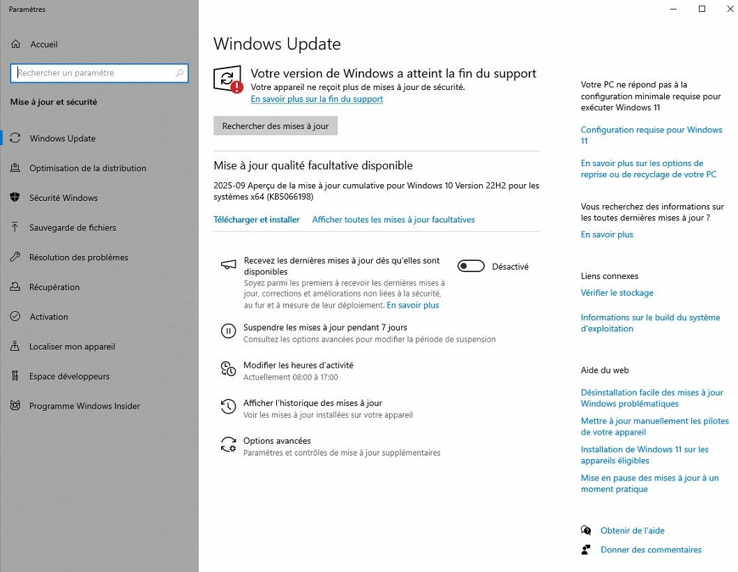 W10 fin support