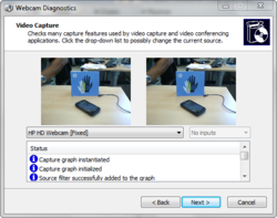 Webcam Diagnostics screen1