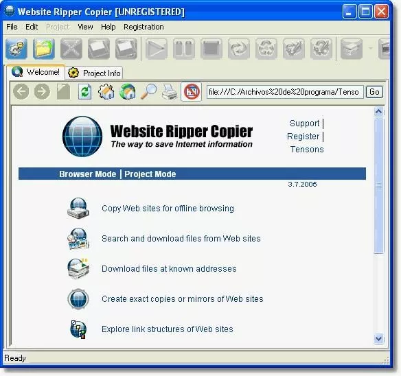 Website Ripper Copier screen