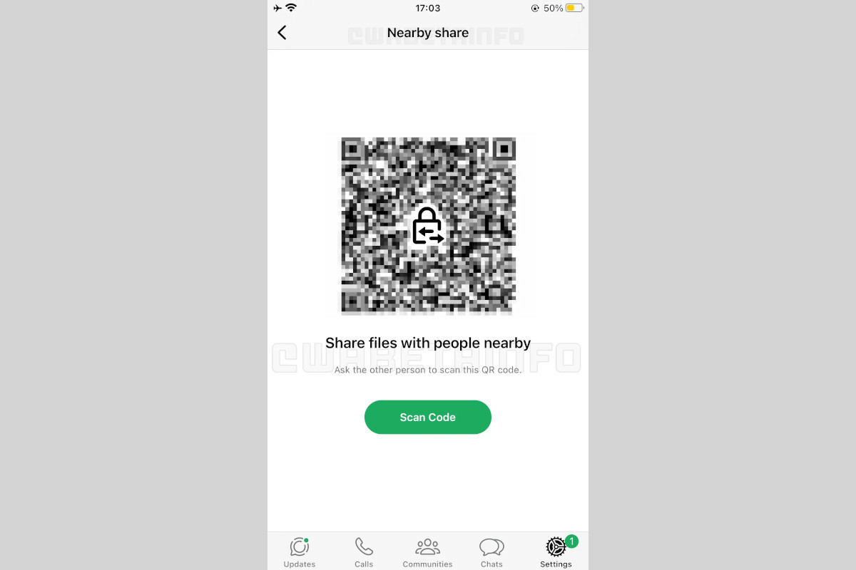 whatsapp-ios-partage-fichier-nearby-share-qr-code