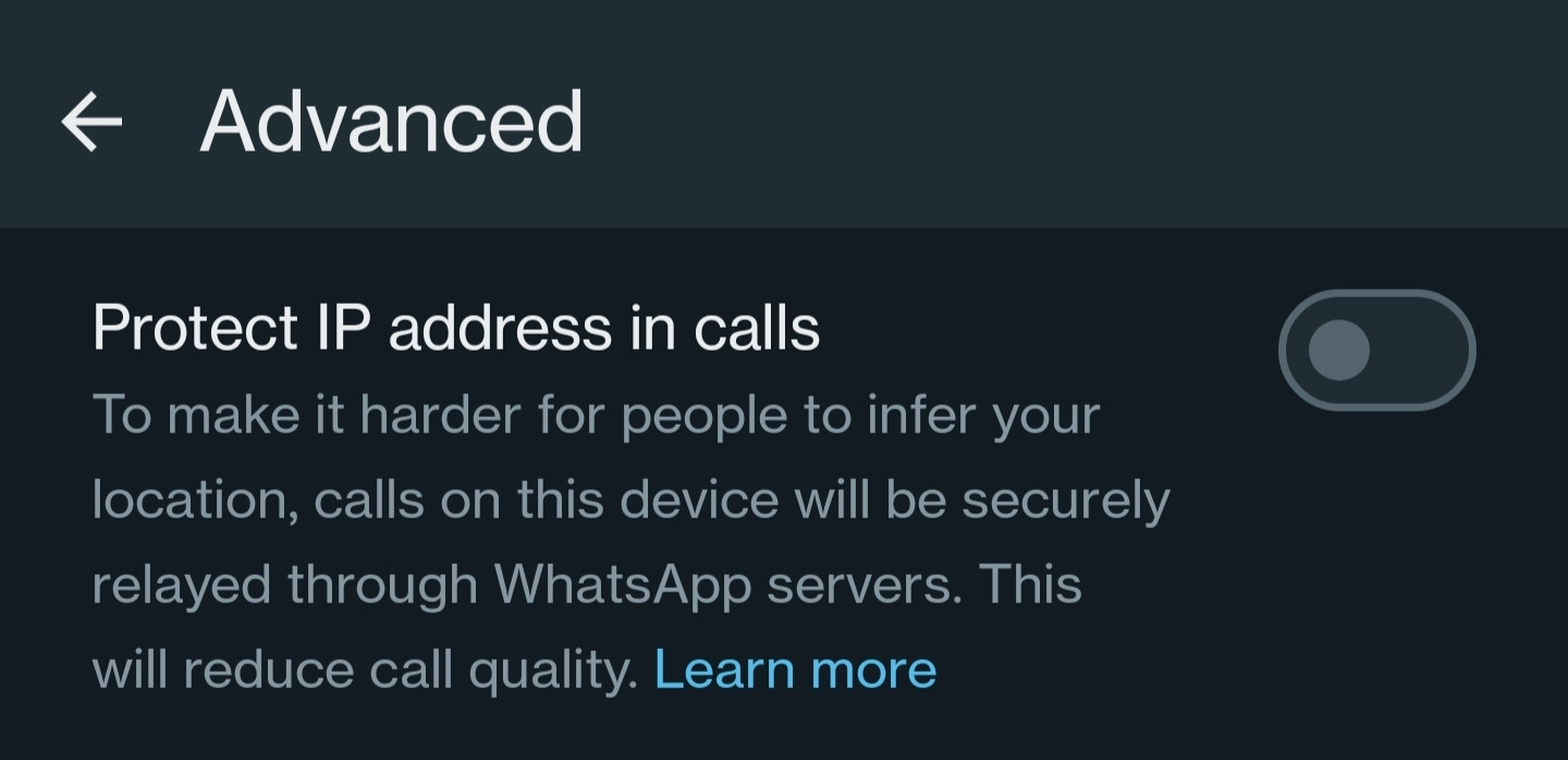 WhatsApp - Protect IP Address in Calls