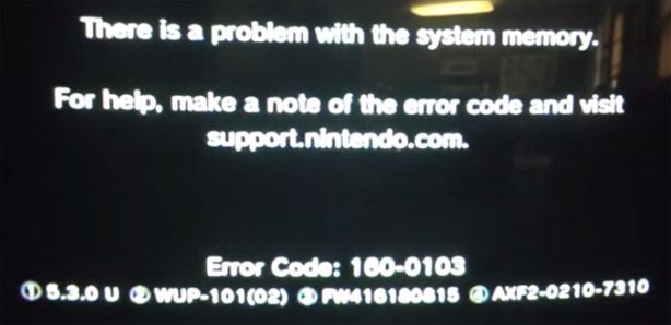 Wii U - erreur 160-0103