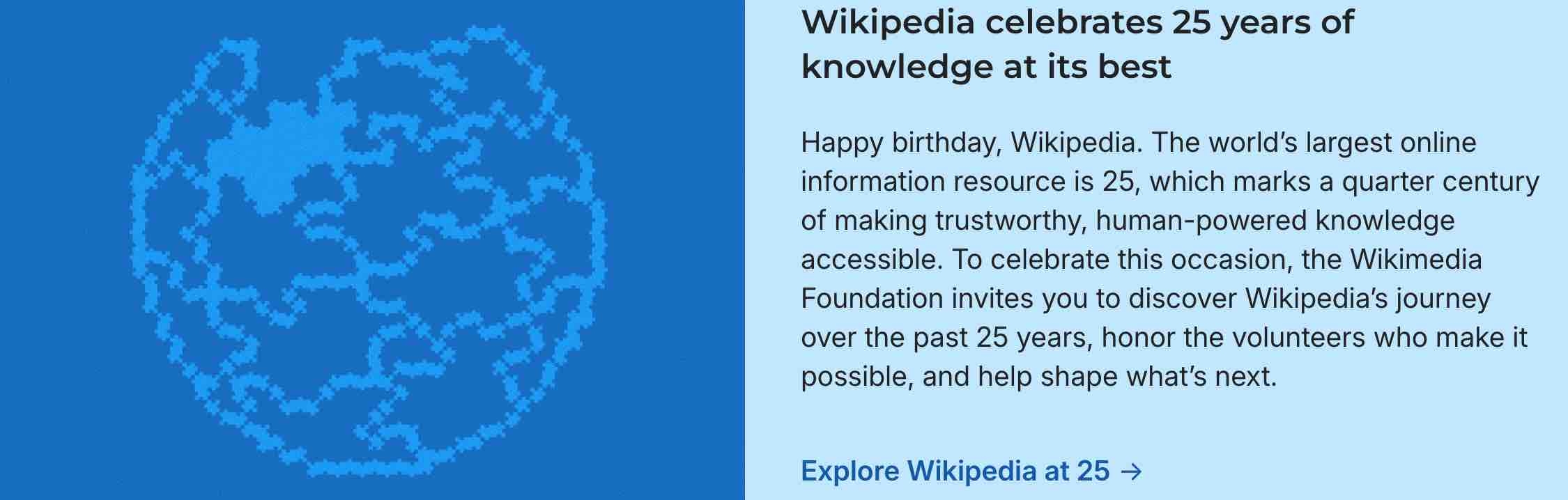 Wikipe?dia 25 ans