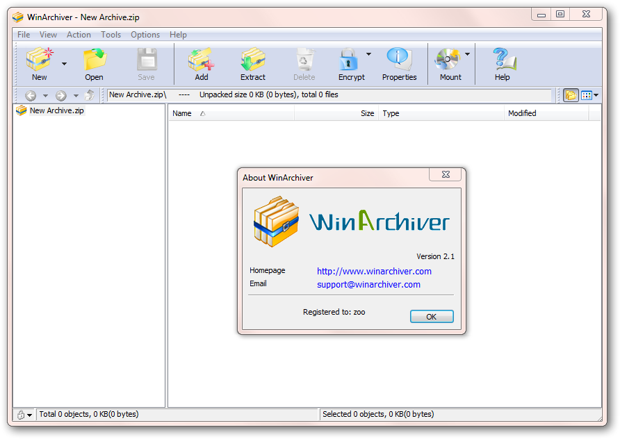 WinArchiver Virtual Drive screen 1