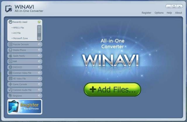 WinAVI All-In-One Converter screen 1