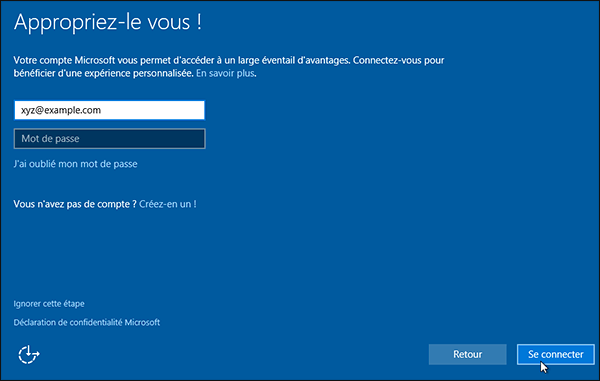 Windows 10 compte Microsoft