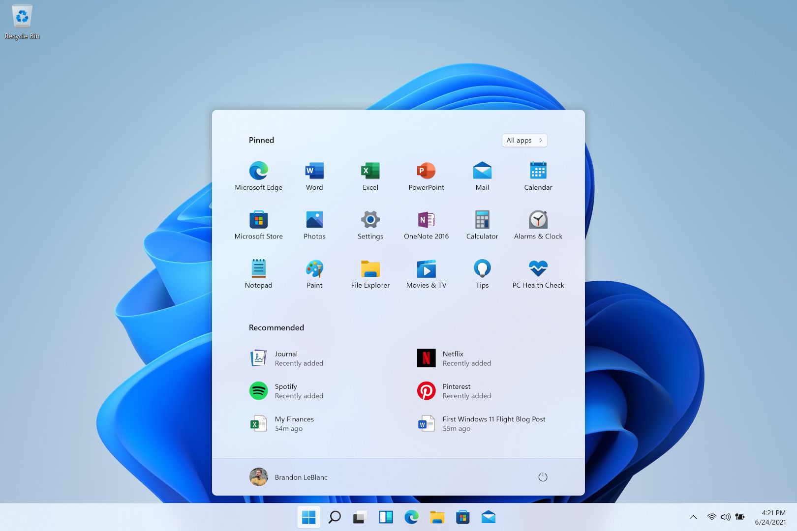 windows-11-preview-menu-demarrer