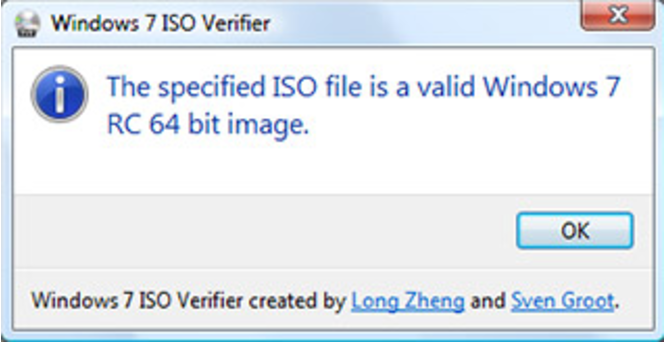 Windows 7 ISO Verifier
