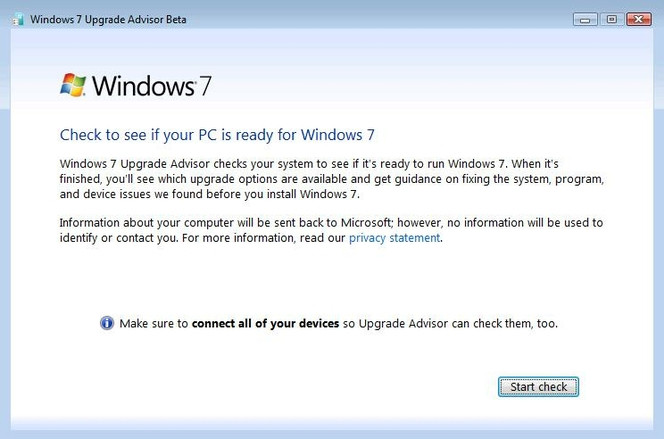 Windows 7 Upgrade Advisor 1