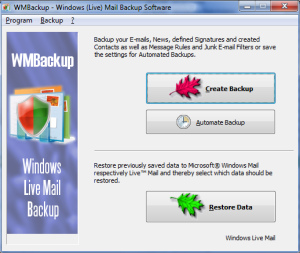 Windows Live Mail Backup screen2