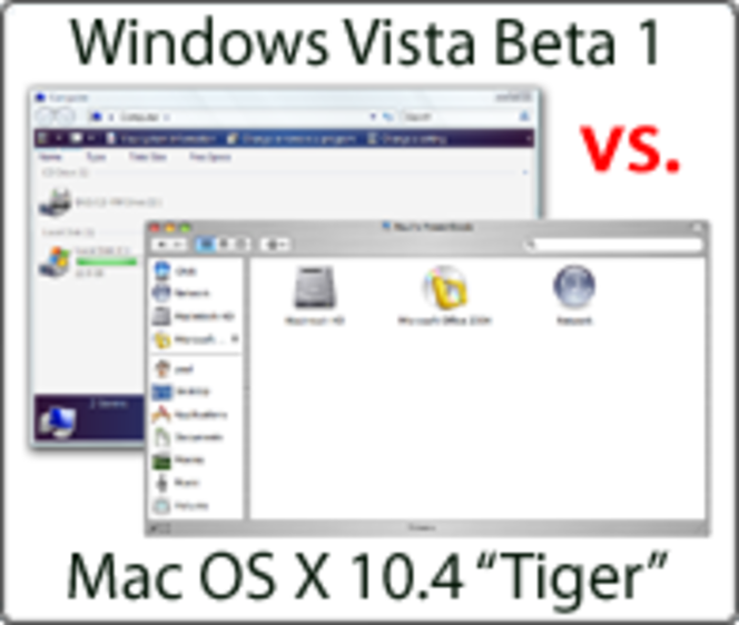 Windows Vista beta 1 vs Mac OS Tiger 10.4